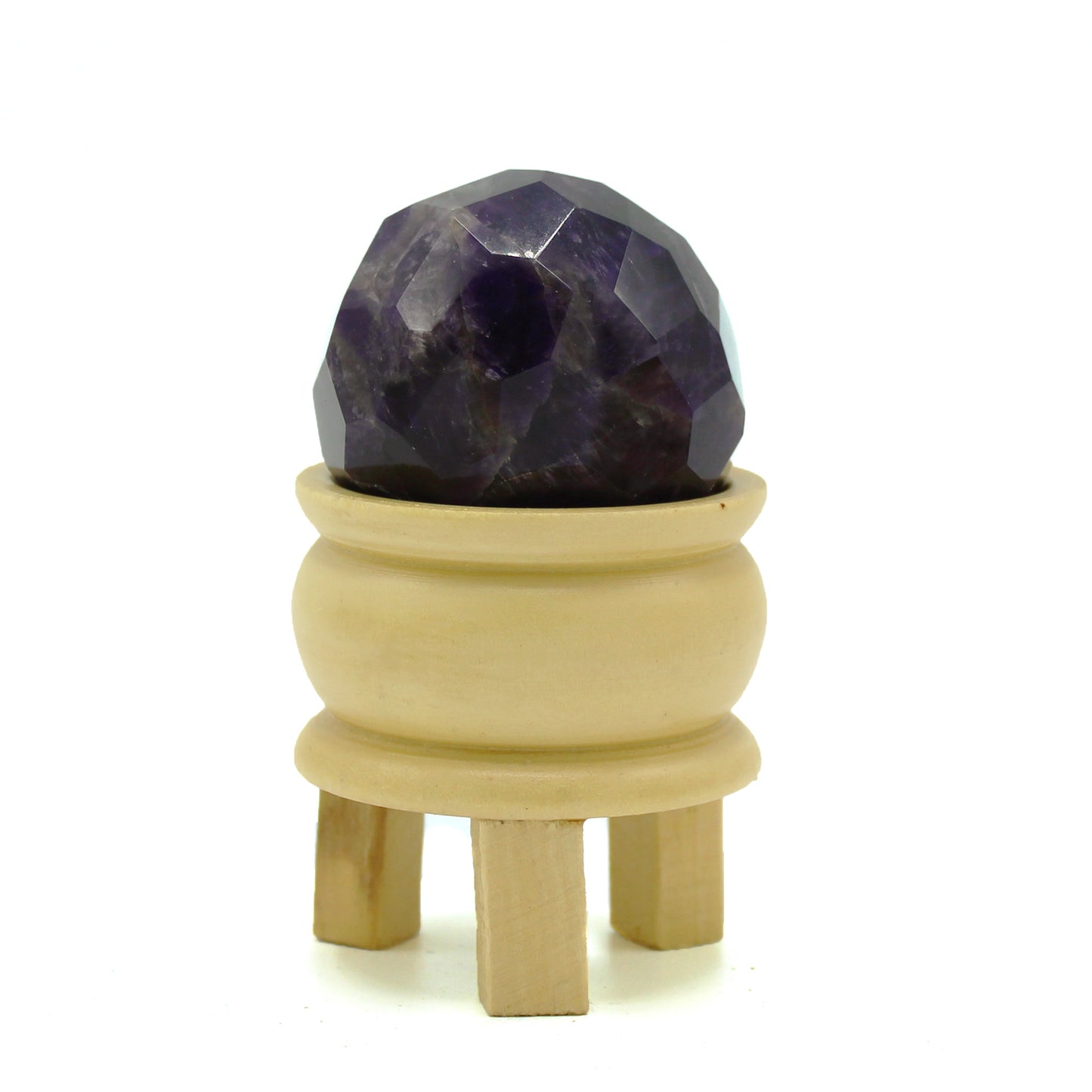 ESFERA FACETADA CON SOPORTE - AMATISTA