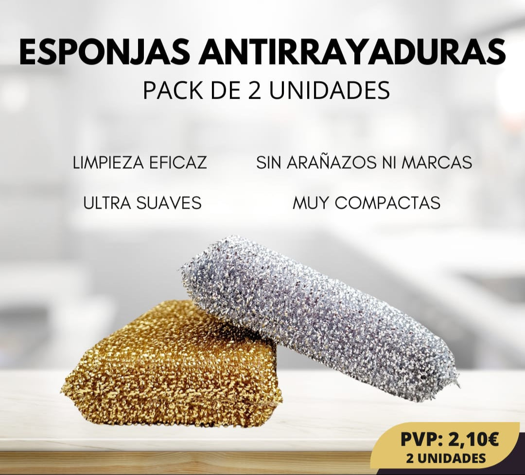 ESPONJAS ANTIRRAYADURAS - PACK 2 UDS. ORO Y PLATA