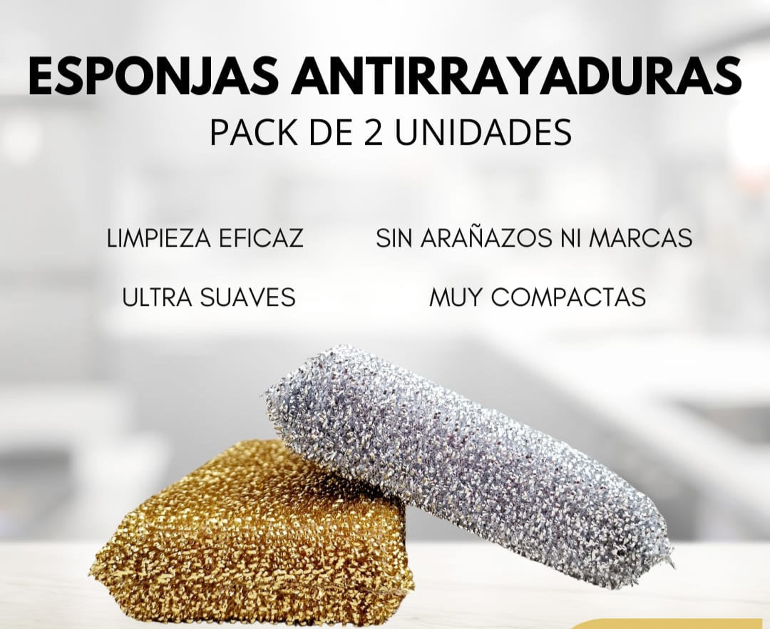 ESPONJAS ANTIRRAYADURAS - PACK 2 UDS. ORO Y PLATA