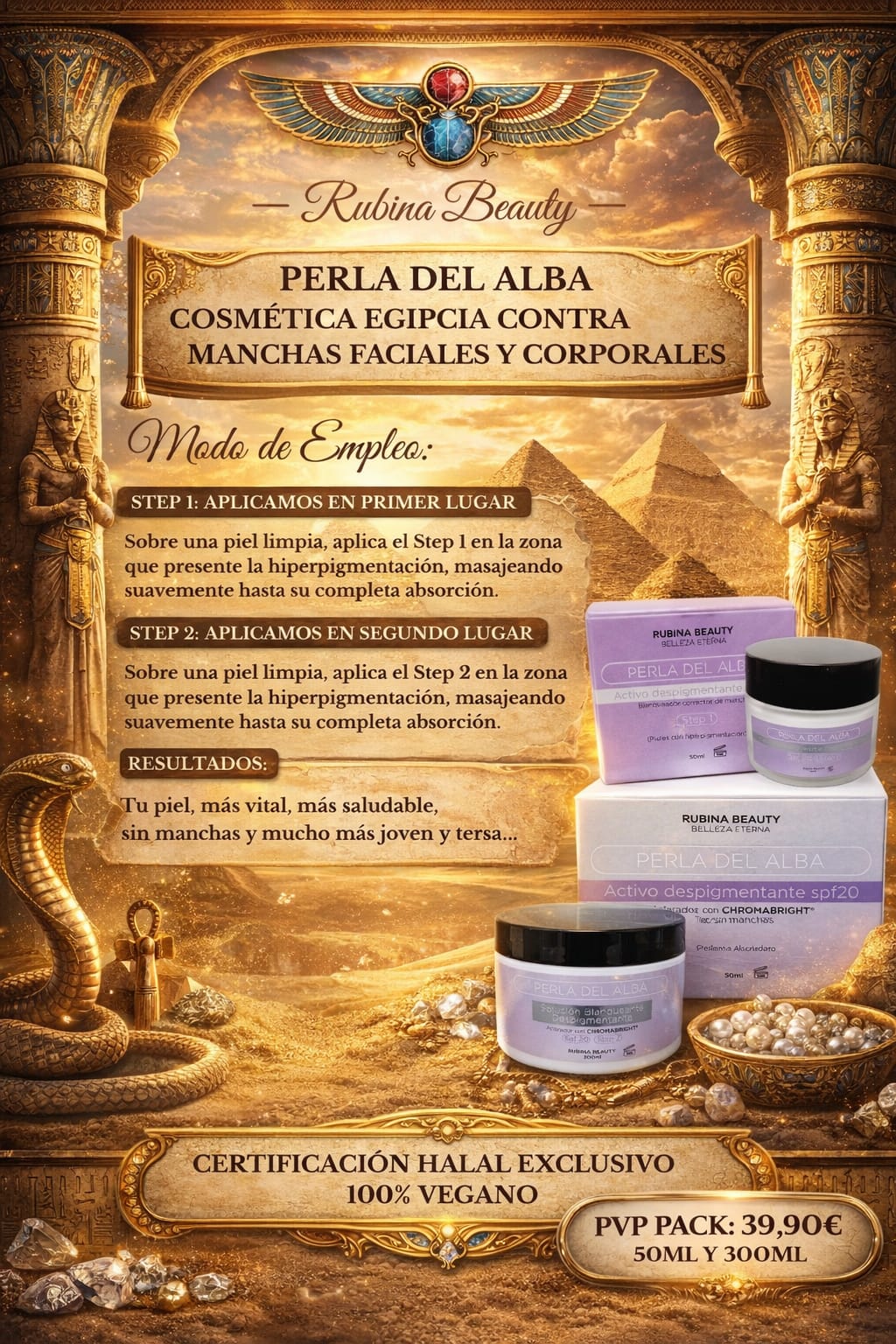 PACK DESPIGMENTANTE PERLA DEL ALBA STEP 1 + STEP 2 RUBINA BEAUTY