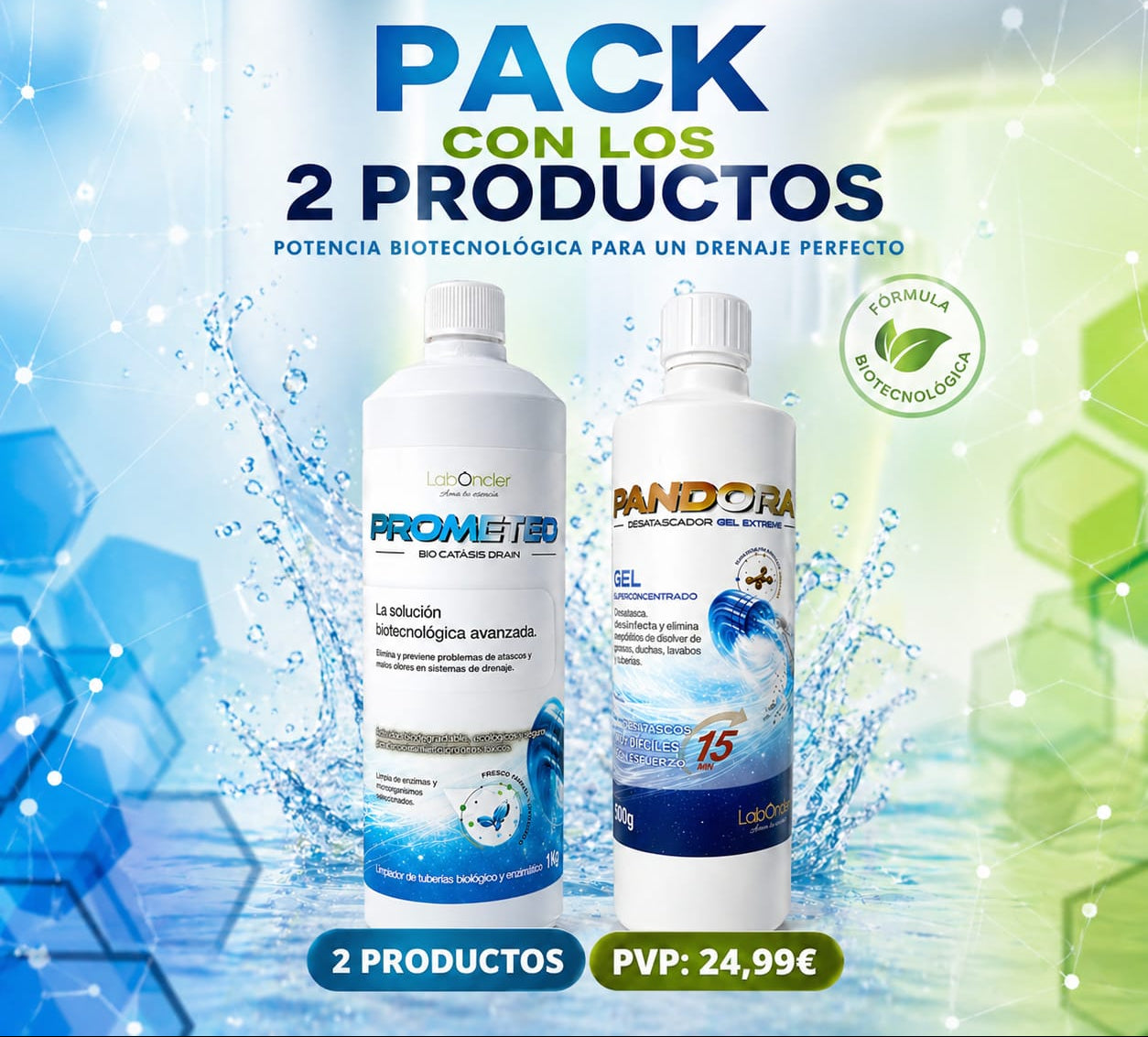 PACK PROMETEO + PANDORA - LIMPIADOR Y DESATASCADOR