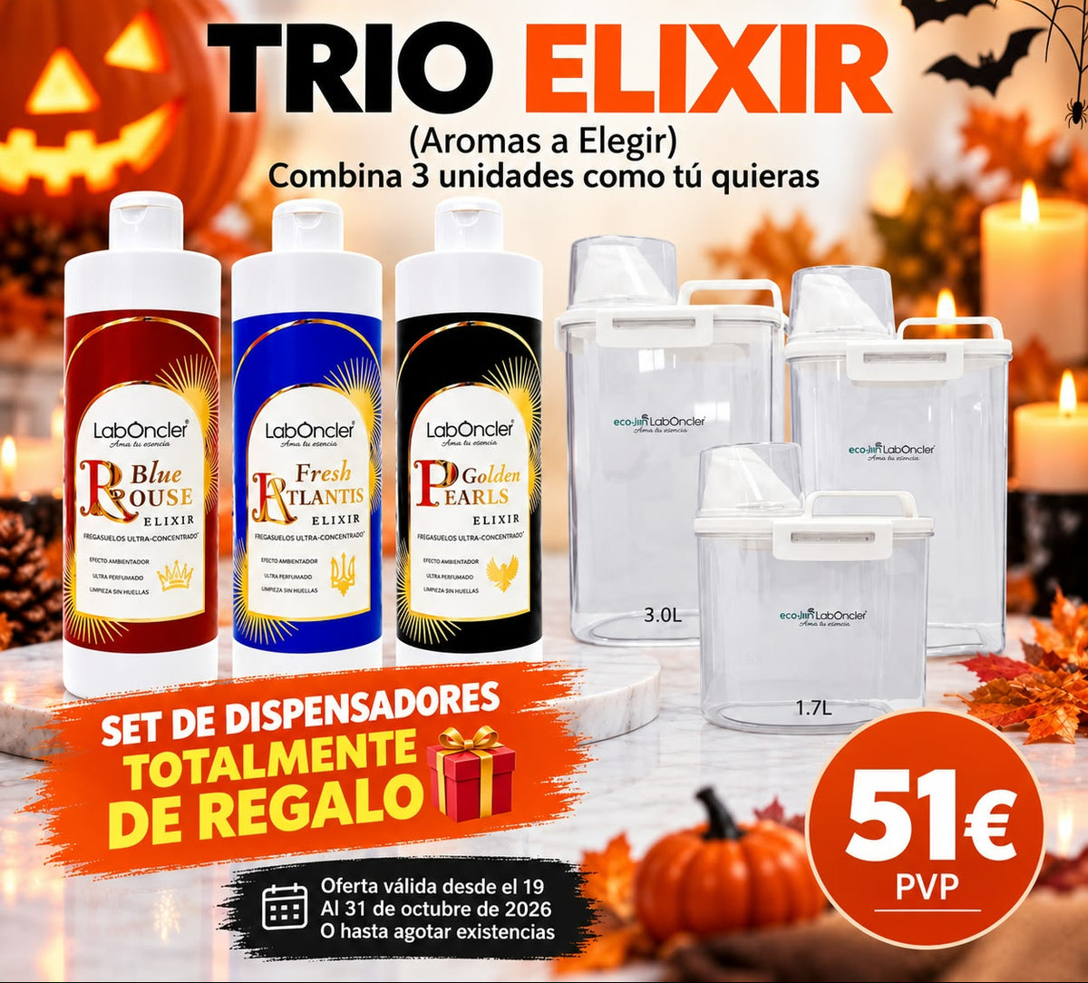 TRIO FREGASUELOS ELIXIR + SET DISPENSADORES DE REGALO