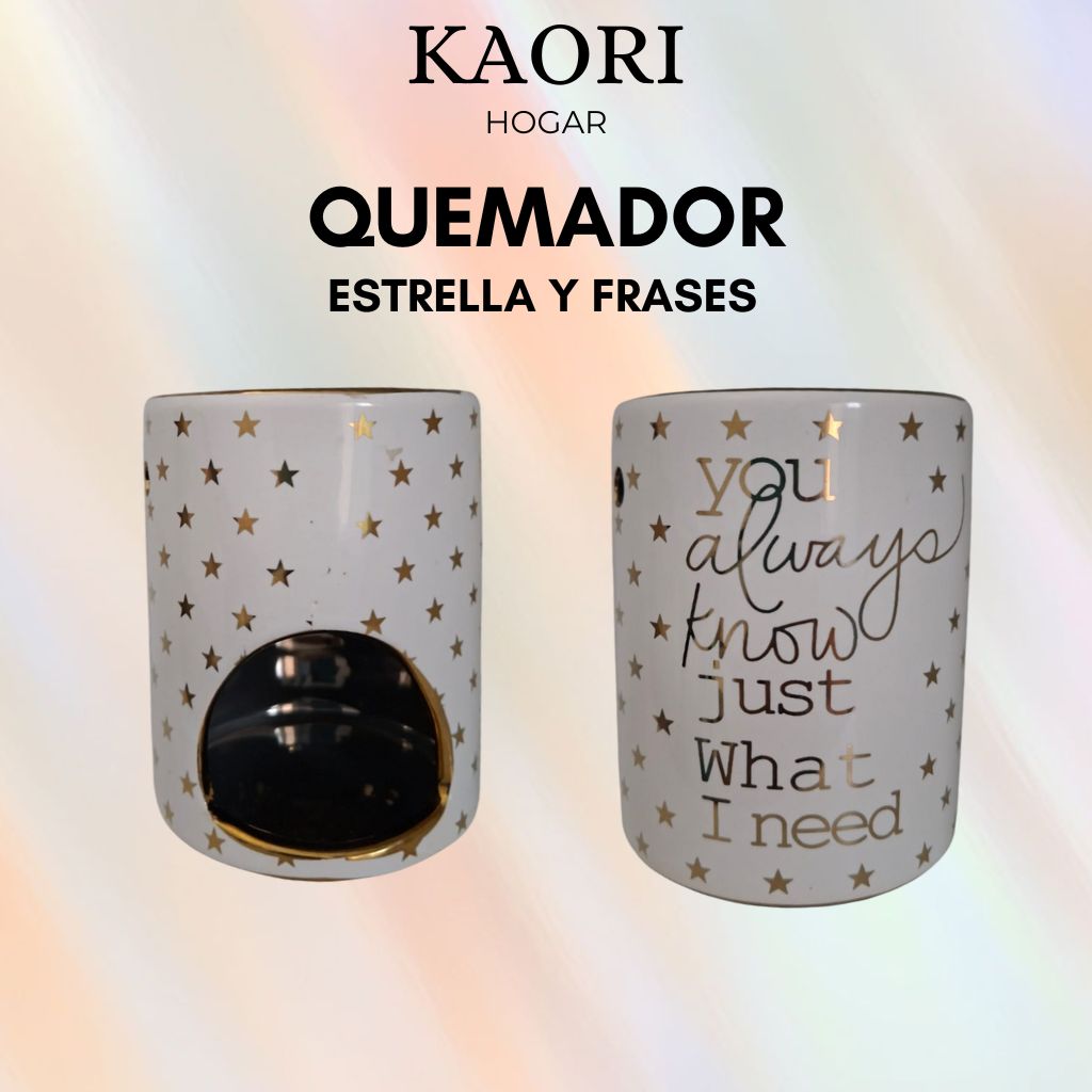 QUEMADOR PARA WAX MELTS - ESTRELLAS CON FRASE