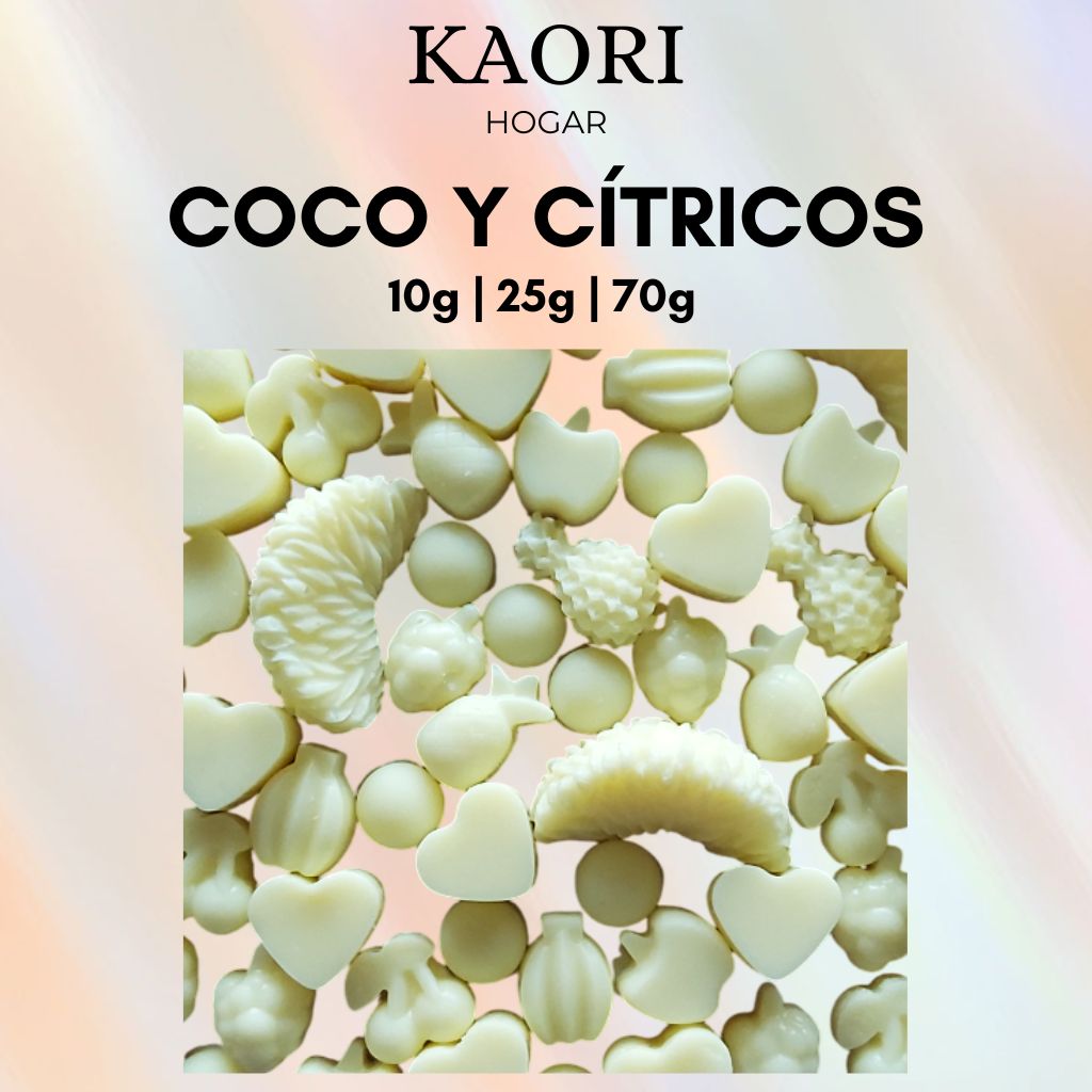COCO Y CĂTRICOS - WAX MELTS DE SOJA 100% NATURAL CON ESENCIA PREMIUM