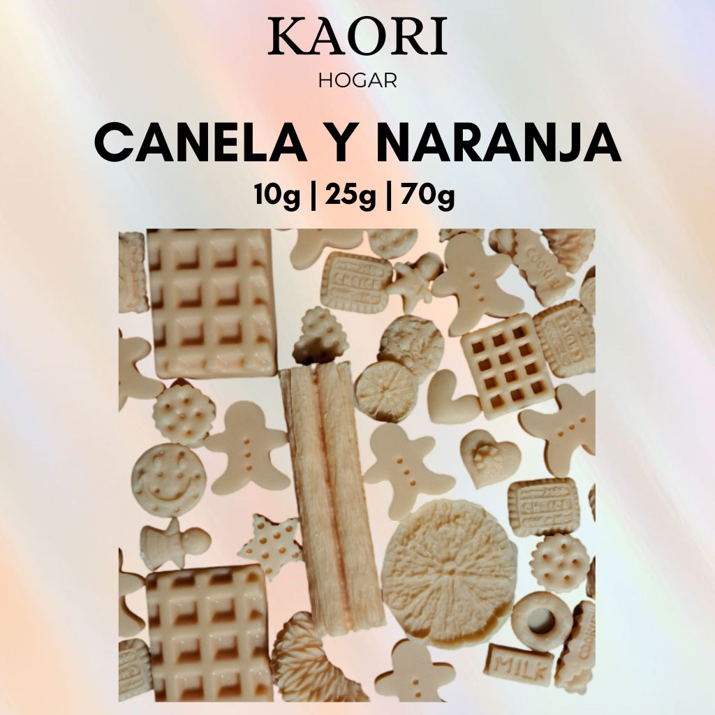 CANELA Y NARANJA - WAX MELTS DE SOJA 100% NATURAL CON ESENCIA PREMIUM