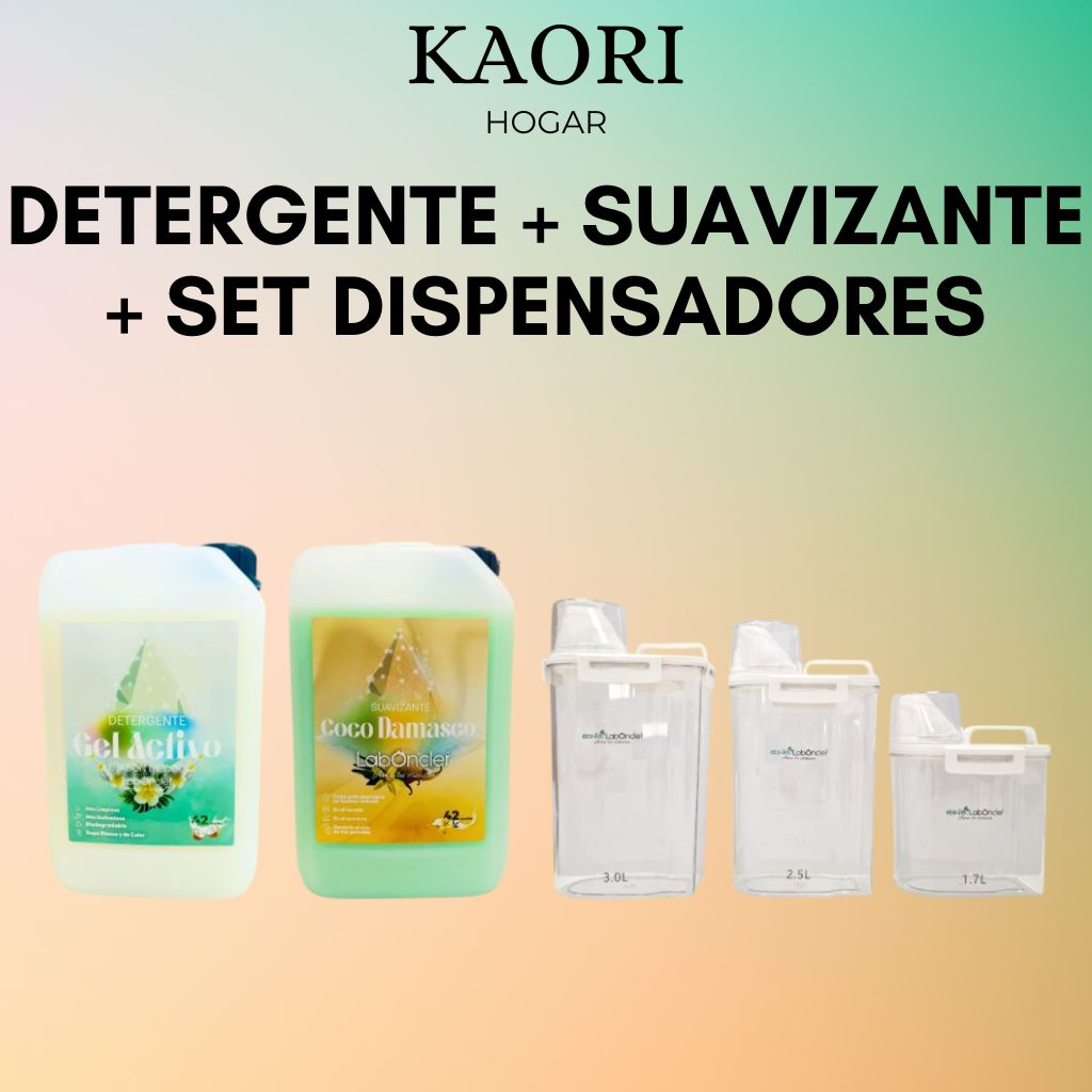 PACK DETERGENTE + SUAVIZANTE + SET DISPENSADORES