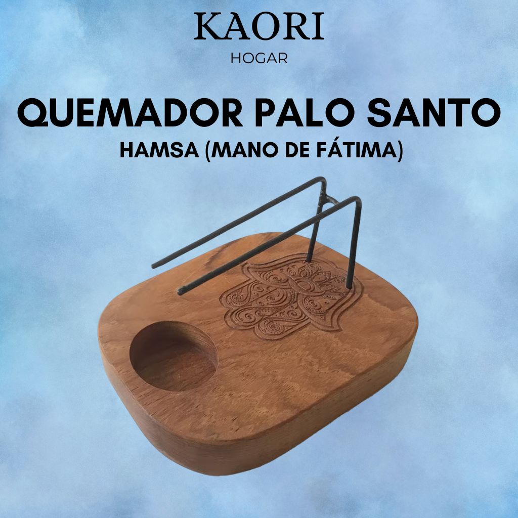 QUEMADOR PALO SANTO EN MADERA DE TECA - HAMSA