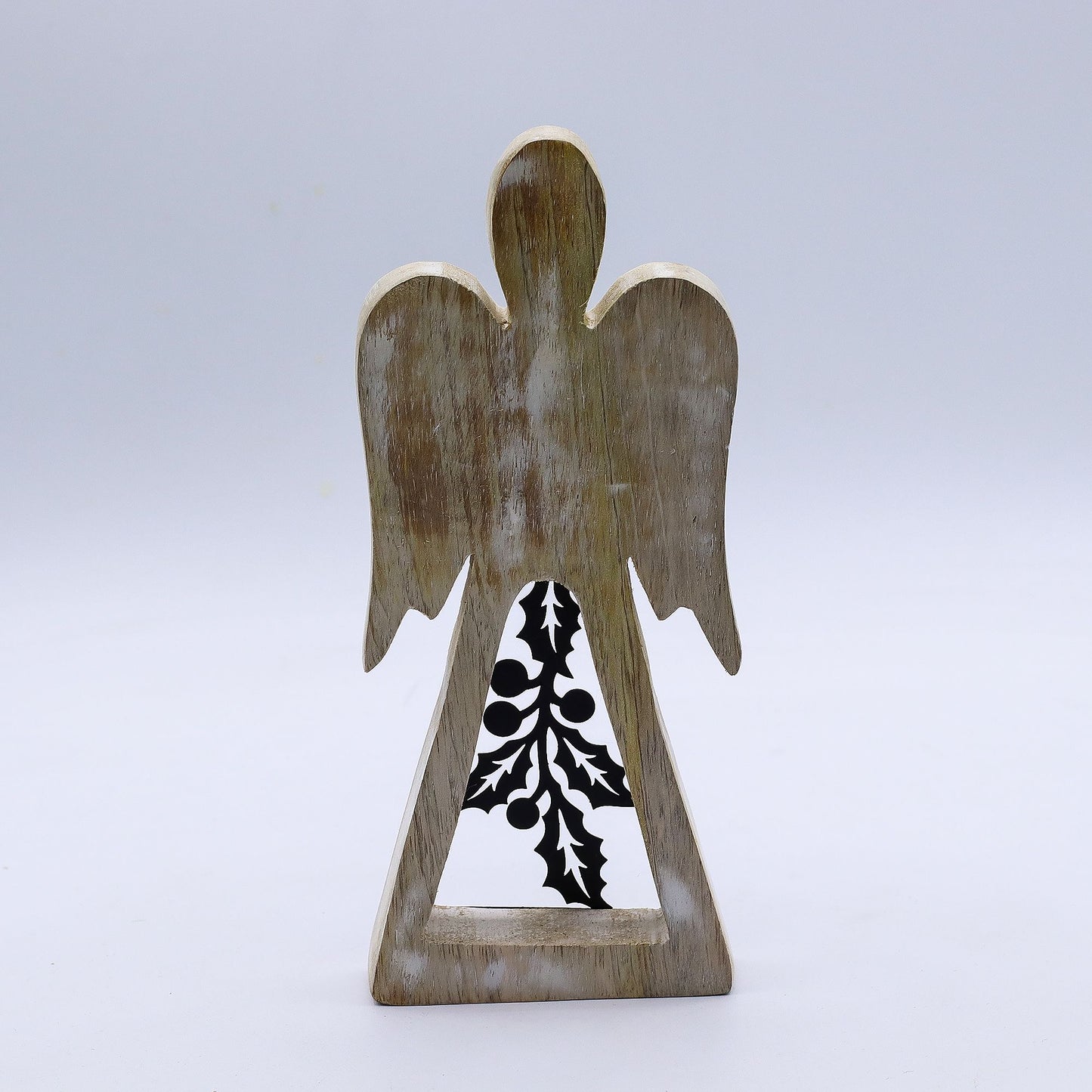 ÁNGEL DE MADERA - RECORTE DECORATIVO 18CM