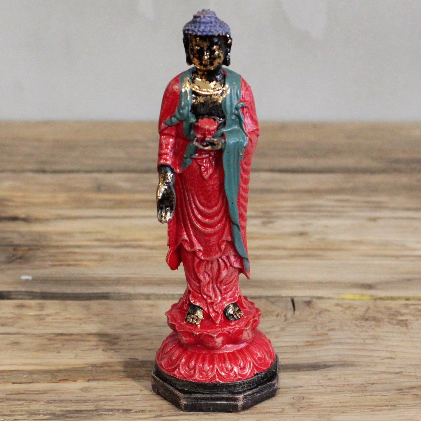 FIGURA BUDA ANTIGUO DE PIE - SÍMBOLO DE PAZ Y SABIDURÍA INTERIOR