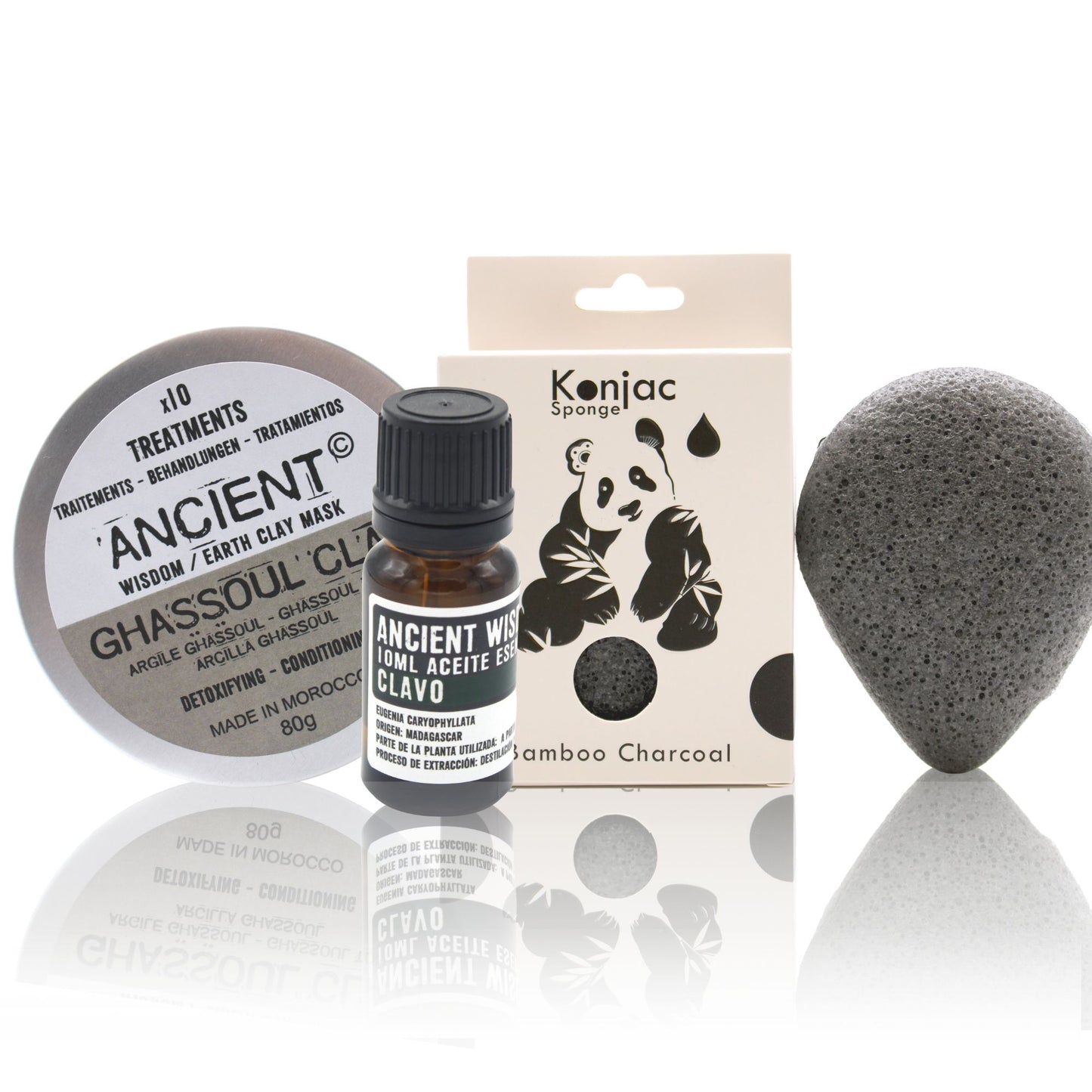 SET ESPONJA KONJAC + ARCILLA + ACEITE ESENCIAL
