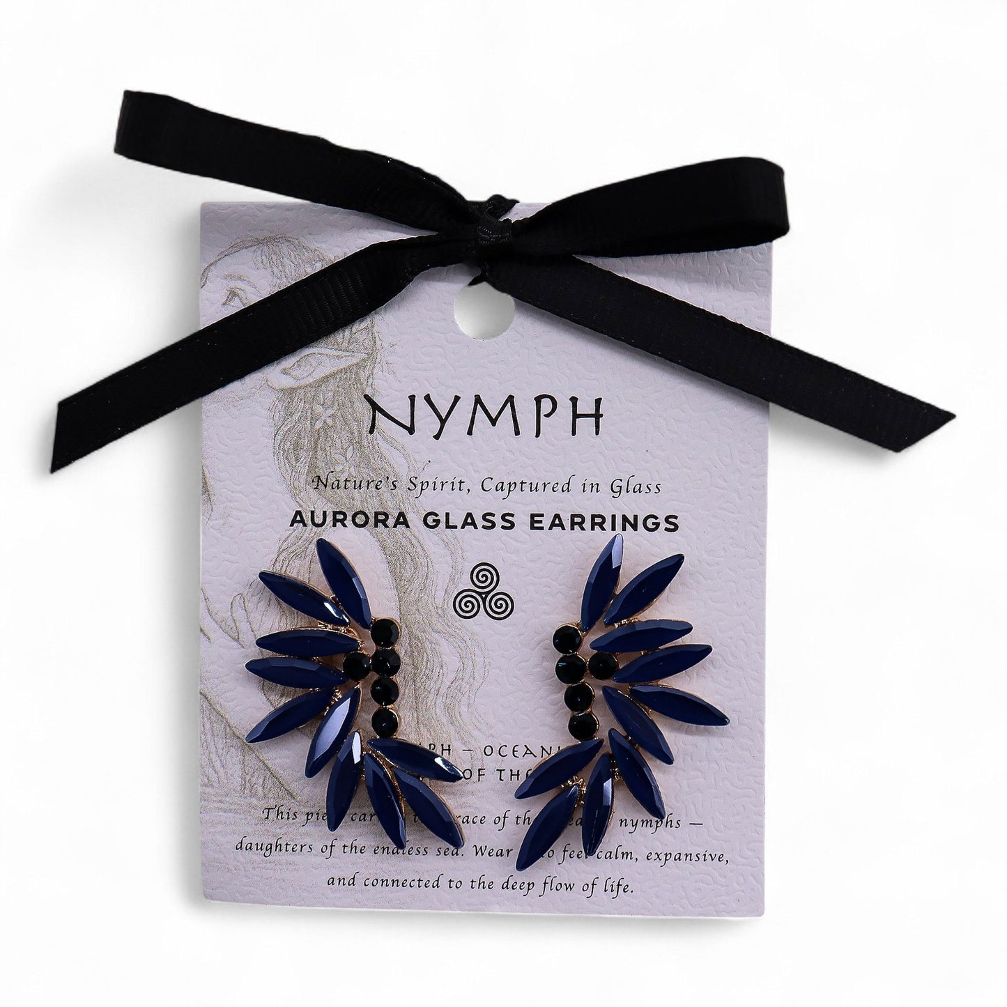 PENDIENTES DE CRISTAL VINTAGE - HADAS - AZUL