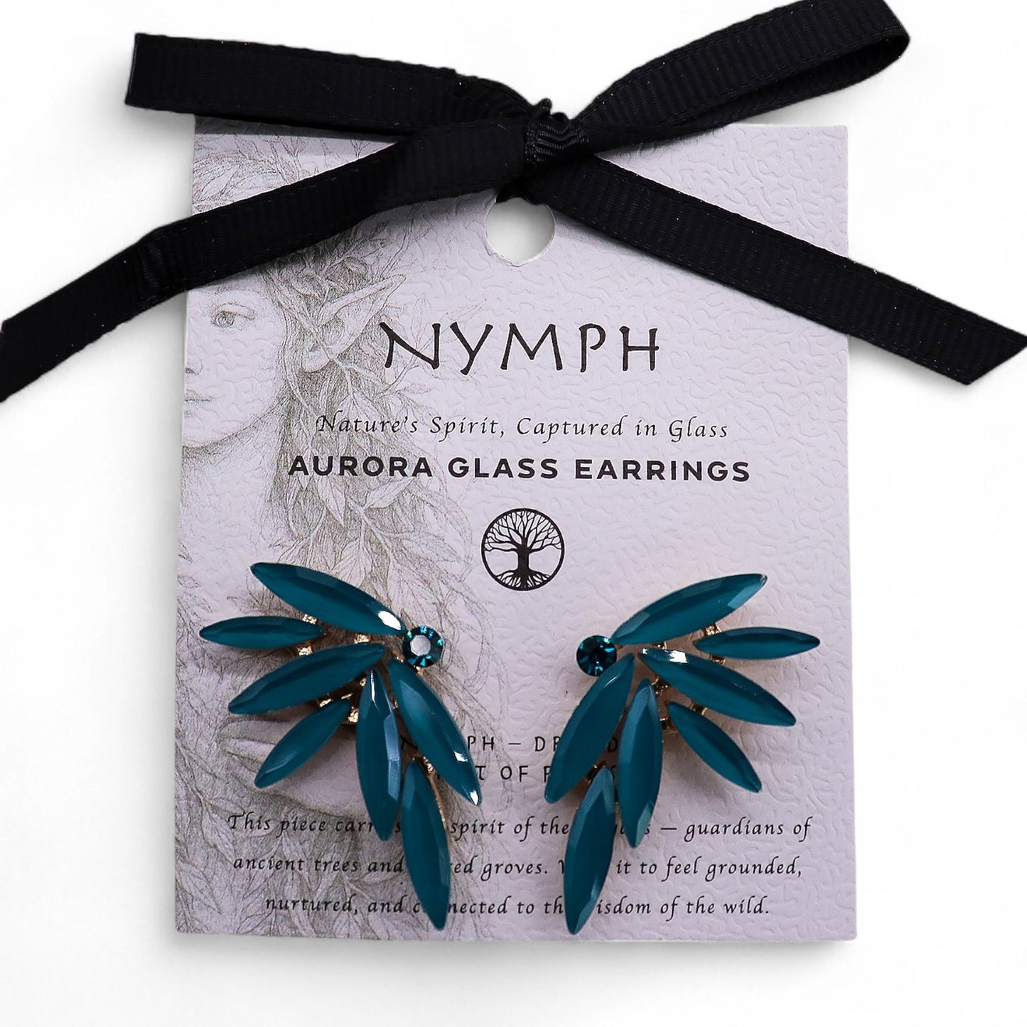 PENDIENTES DE CRISTAL VINTAGE - HADAS - VERDE TURQUESA