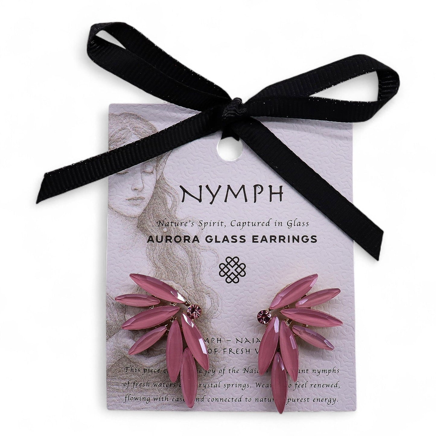 PENDIENTES DE CRISTAL VINTAGE - HADAS - ROSA