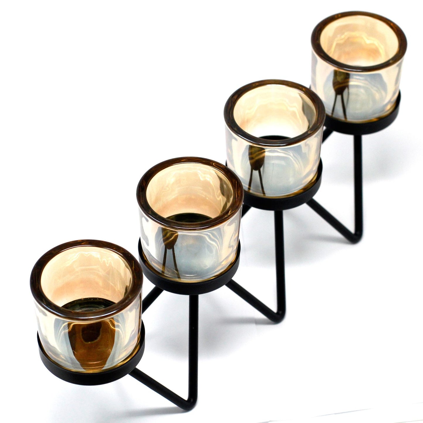 CANDELABRO DE HIERRO - ZIGZAG 4 TAZAS