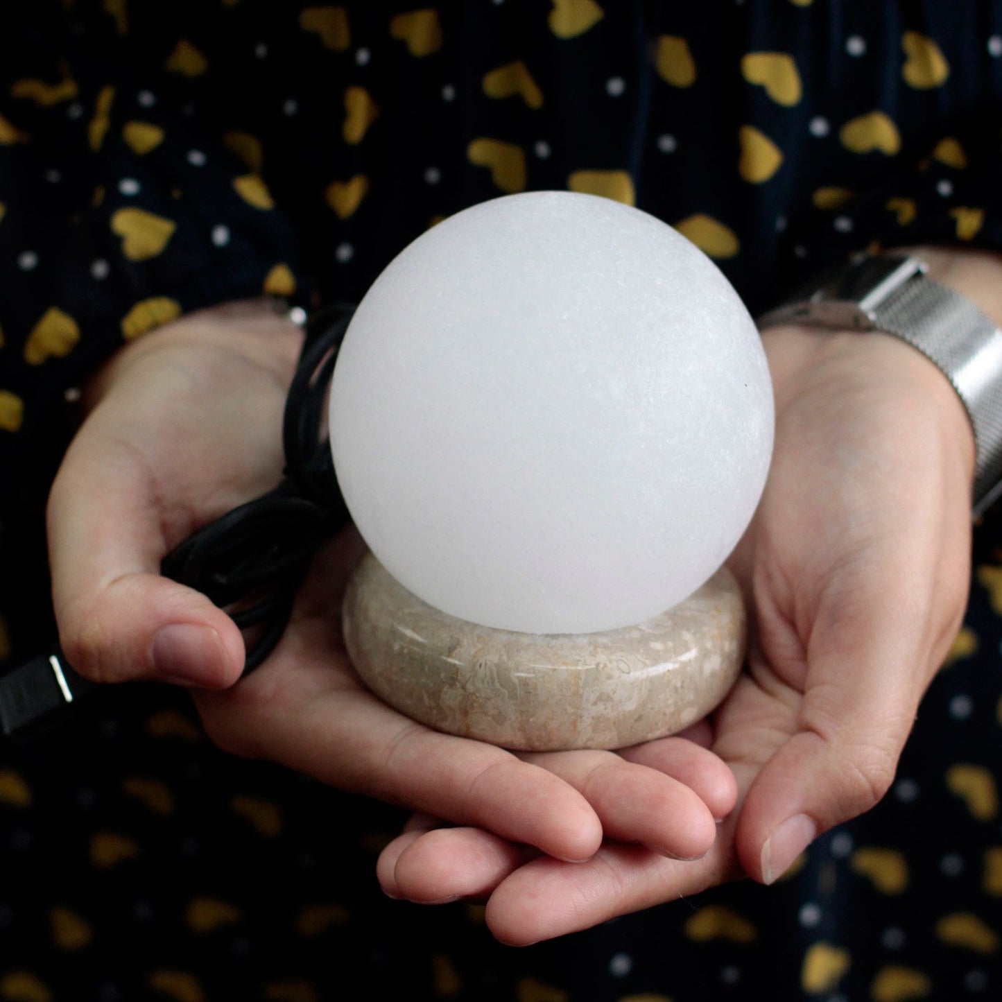 LÁMPARA DE SAL - BOLA BLANCA - MULTICOLOR