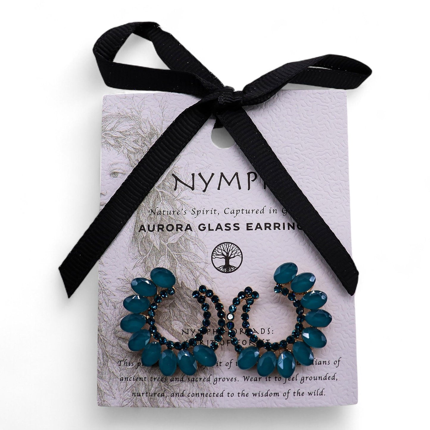 PENDIENTES DE CRISTAL VINTAGE - ARO - VERDE TURQUESA