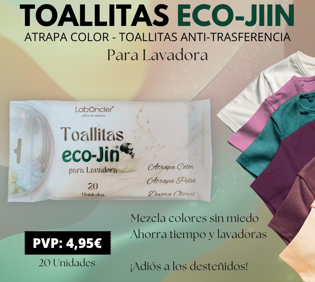 TOALLITAS ECO-JIN - ATRAPA COLOR PARA LAVADORA · FIBRAS 100% NATURALES