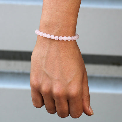 PULSERA AJUSTABLE DE HILO - CUARZO ROSA