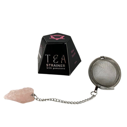 COLADOR DE TÉ DE PIEDRA PRECIOSA - CUARZO ROSA