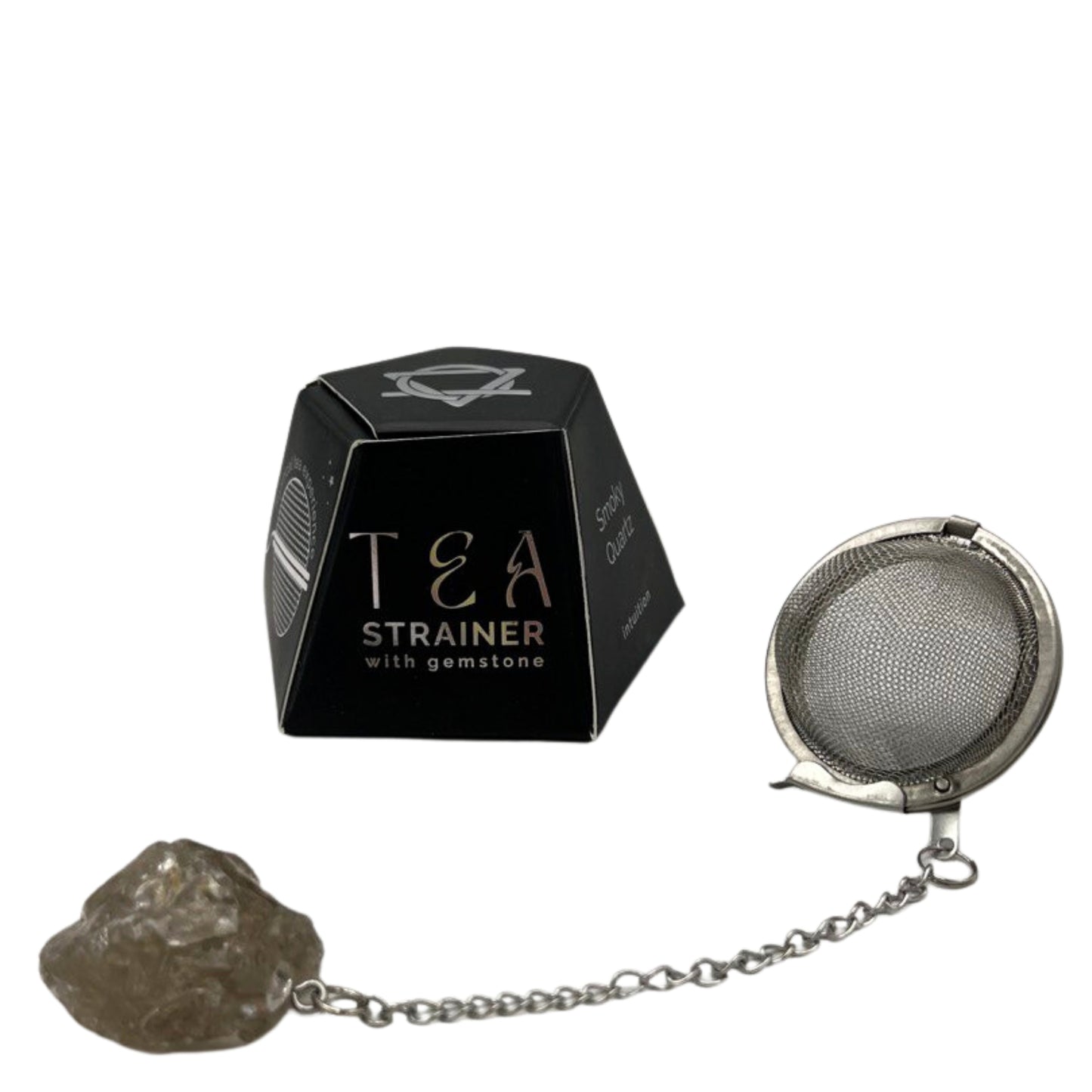 COLADOR DE TÉ CON PIEDRA PRECIOSA - CUARZO AHUMADO