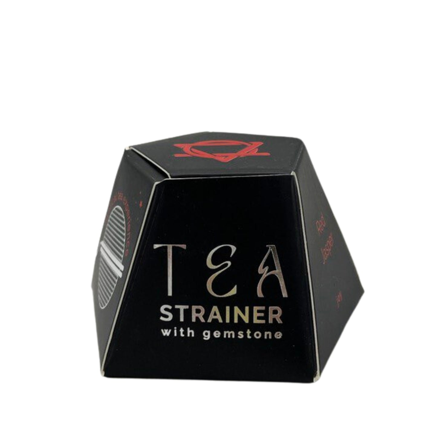 COLADOR DE TÉ CON PIEDRA PRECIOSA - JASPE ROJO