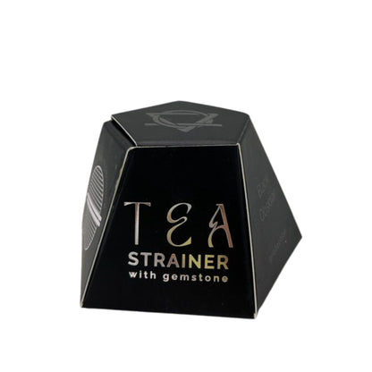 COLADOR DE TÉ CON PIEDRA PRECIOSA - OBSIDIANA NEGRA