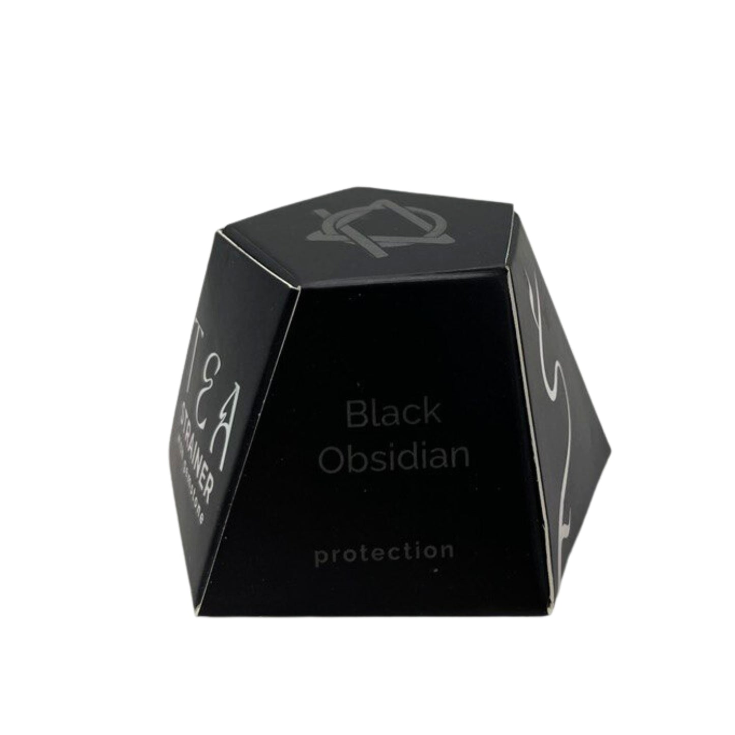 COLADOR DE TÉ CON PIEDRA PRECIOSA - OBSIDIANA NEGRA