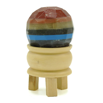 ESFERA FACETADA CON SOPORTE - SIETE CHAKRAS