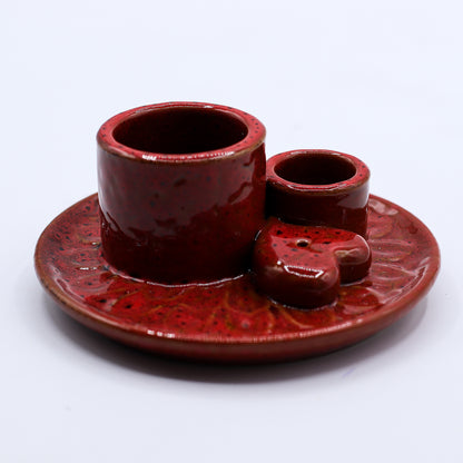 SOPORTE CERÁMICO PARA INCIENSO - ROJO