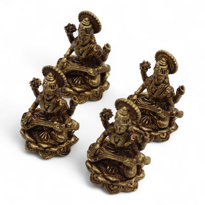 DIOSES EN MINIATURA DE LATÓN - SARASWATI - 49MM