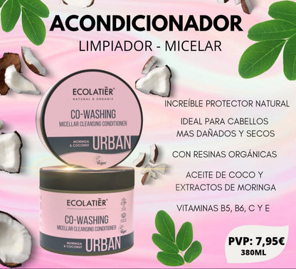 ACONDICIONADOR LIMPIADOR MICELAR MORINGA Y COCO