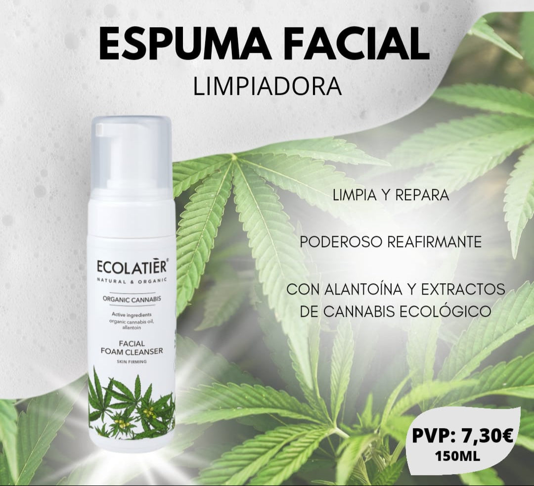 ESPUMA LIMPIADORA FACIAL REAFIRMANTE CANNABIS ECOLÓGICO