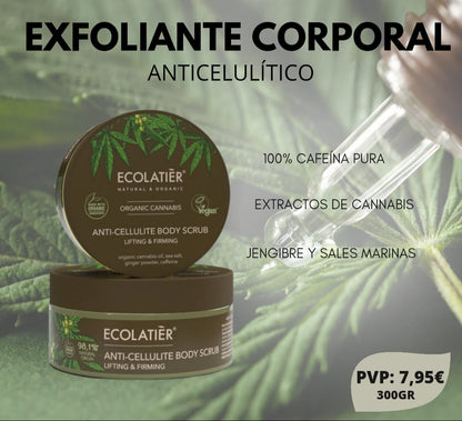 EXFOLIANTE CORPORAL ANTICELULÍTICO LIFTING Y FIRMEZA CANNABIS ECOLÓGICO