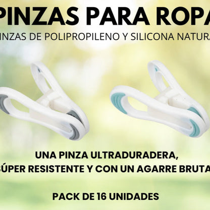 PINZAS PARA LA ROPA - 16 UNIDADES
