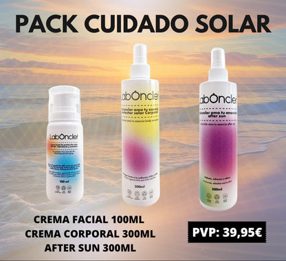PACK COMPLETO ATENCIÓN SOLAR: PROTECCIÓN CORPORAL SPF50 + CREMA FACIAL SPF50+ + AFTER SUN