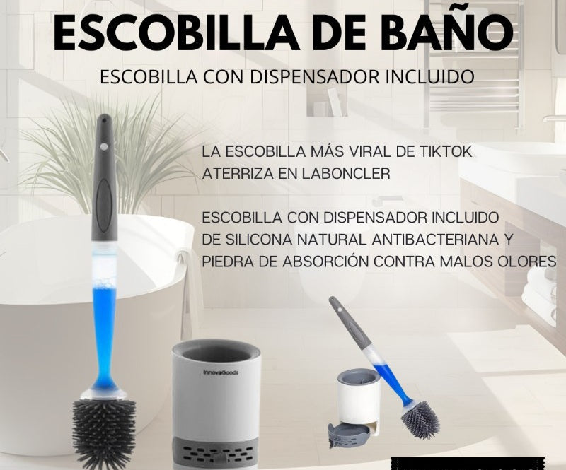 ESCOBILLA DE BAÑO CON DISPENSADOR INCLUIDO