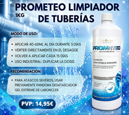 PROMETEO BIO CÁTASIS DRAIN - LIMPIADOR BIOLÓGICO Y ENZIMÁTICO DE TUBERÍAS