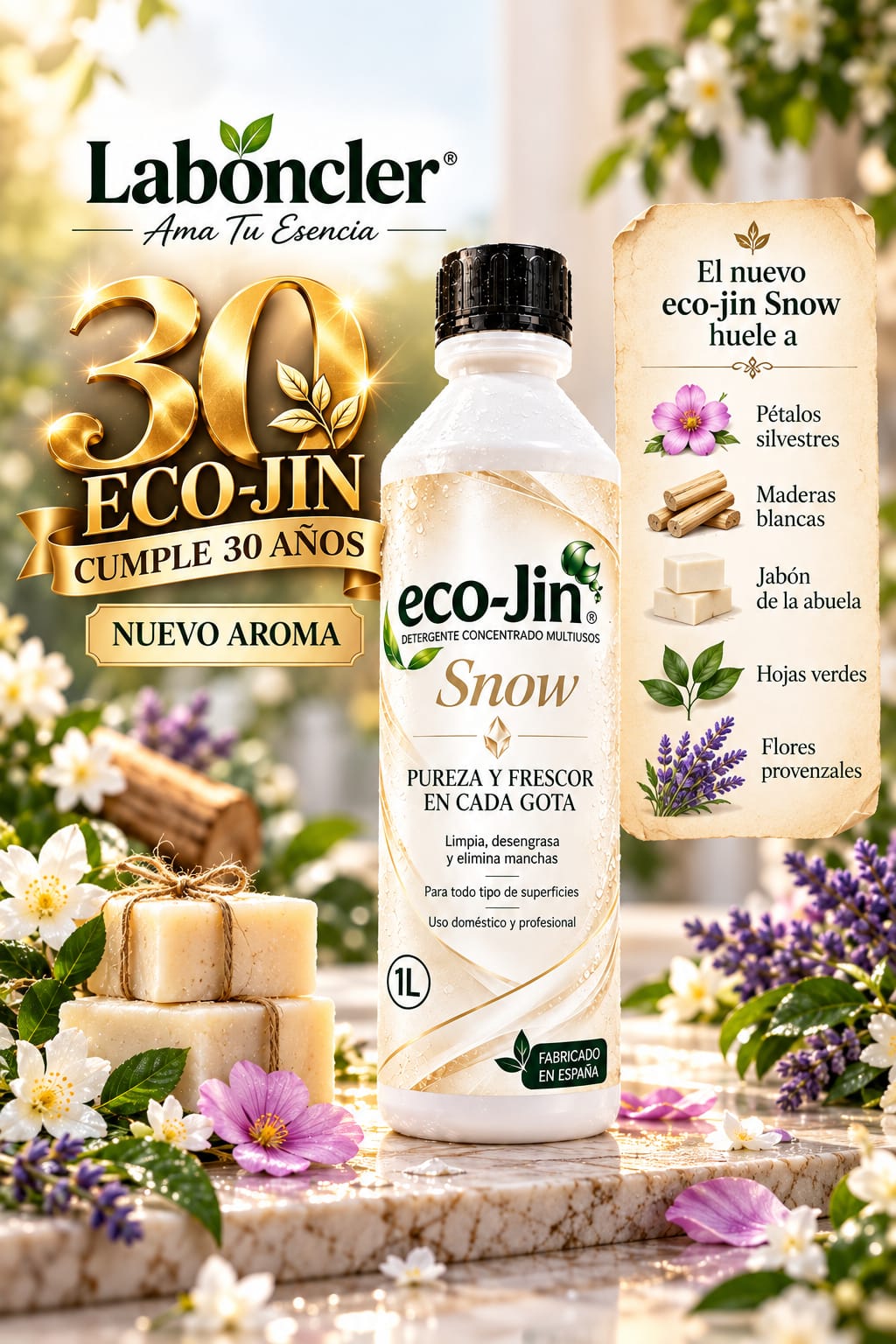 ECO-JIN SNOW 1L CON DIFUSOR + BAYETA NEGRA DE REGALO