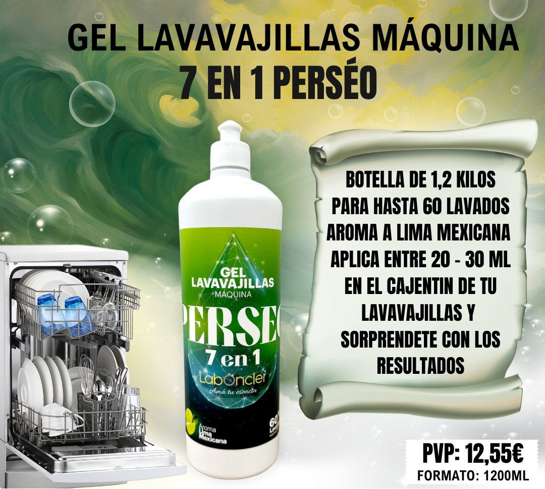 PERSEO LAVAVAJILLAS MÁQUINA EN GEL - 7 EN 1 - 1,2Kg