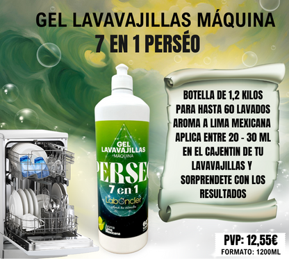 PERSEO LAVAVAJILLAS MÁQUINA EN GEL - 7 EN 1 - 1,2Kg