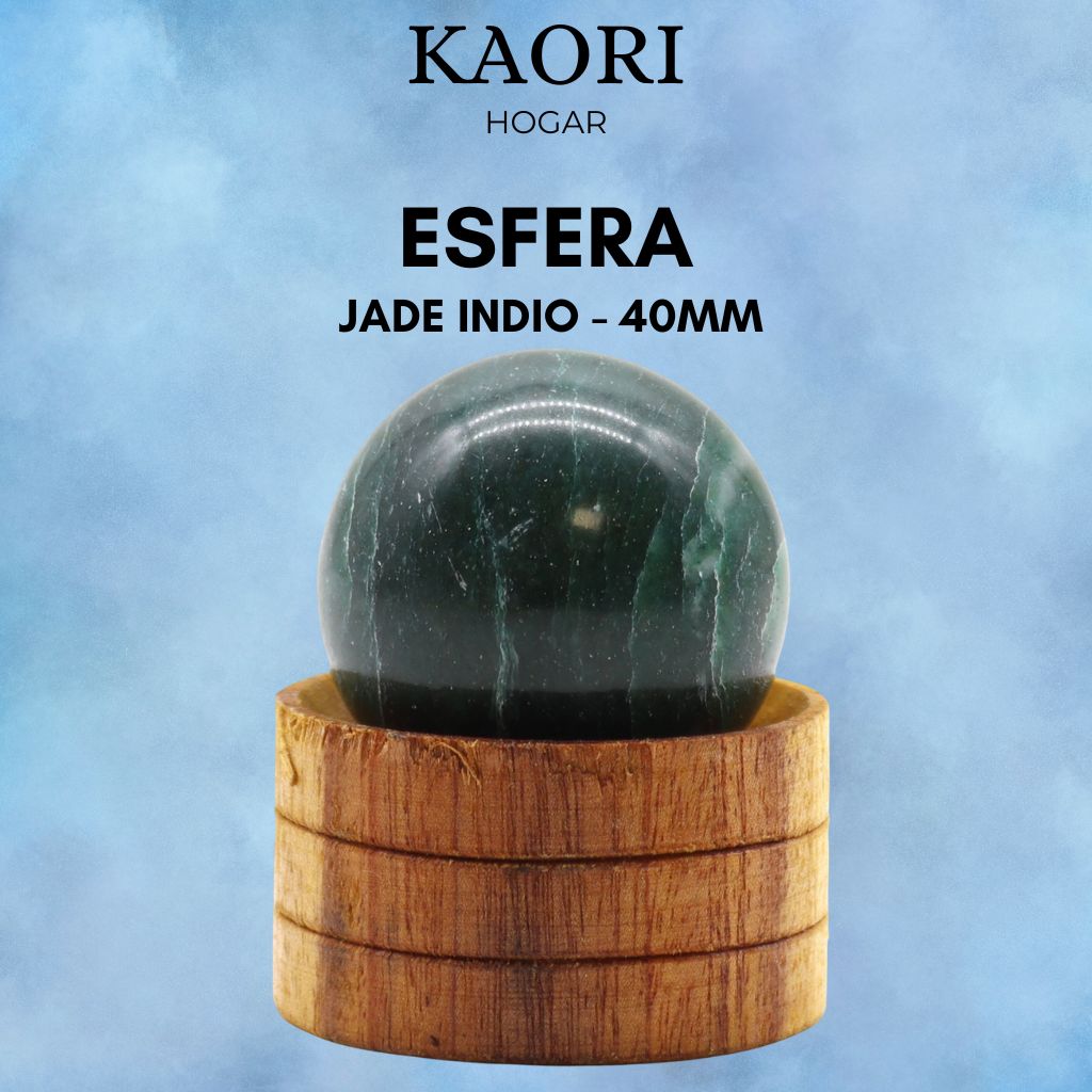 ESFERA CON SOPORTE - JADE INDIO - 40MM