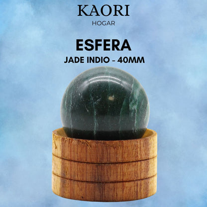 ESFERA CON SOPORTE - JADE INDIO - 40MM