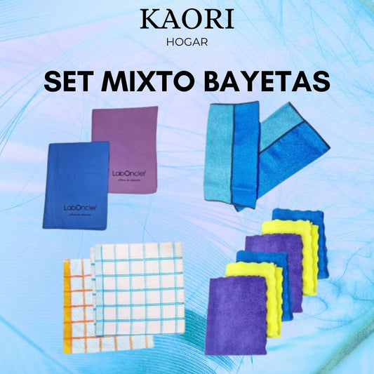 SET MIXTO DE BAYETAS: 2 PVA SPLASS + 2 DOBLE CARA + 6 MICROFIBRA + 2 PAÑO COCINA