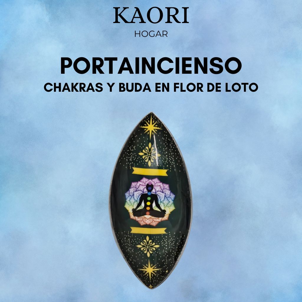 PORTAINCIENSO - CHAKRAS Y BUDA EN FLOR DE LOTO