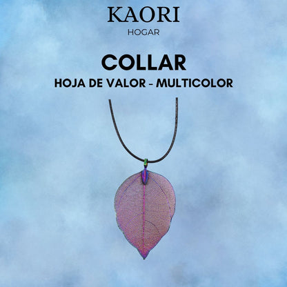 COLLAR HOJA DE VALOR - MULTICOLOR