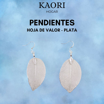 PENDIENTES HOJA DE VALOR - PLATA
