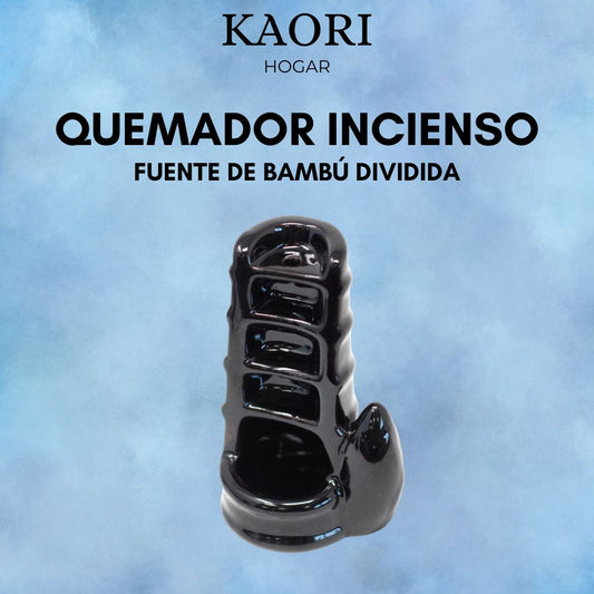 QUEMADOR DE INCIENSO DE FLUJO INVERSO - FUENTE DE BAMBÚ DIVIDIDA