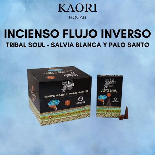 INCIENSO DE FLUJO INVERSO - TRIBAL SOUL - SALVIA BLANCA Y PALO SANTO