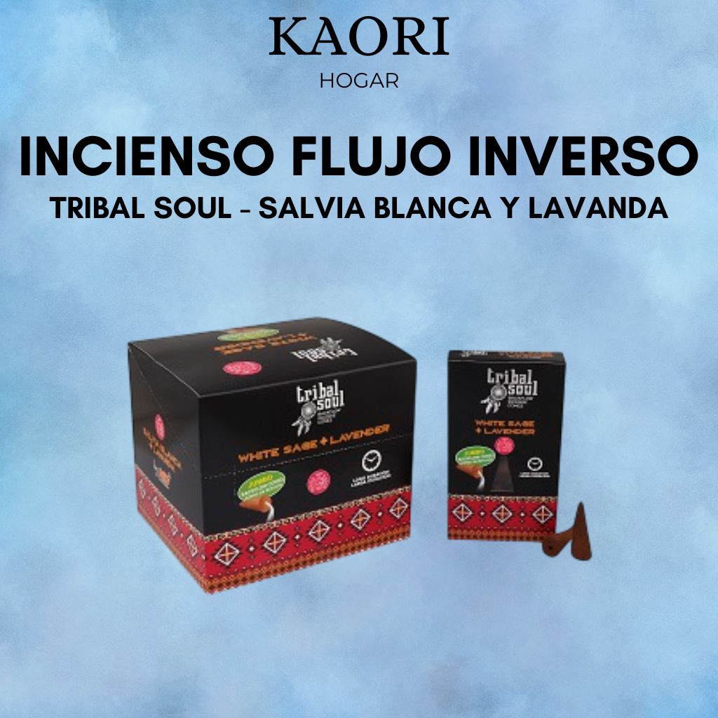 INCIENSO DE FLUJO INVERSO - TRIBAL SOUL - SALVIA BLANCA Y LAVANDA