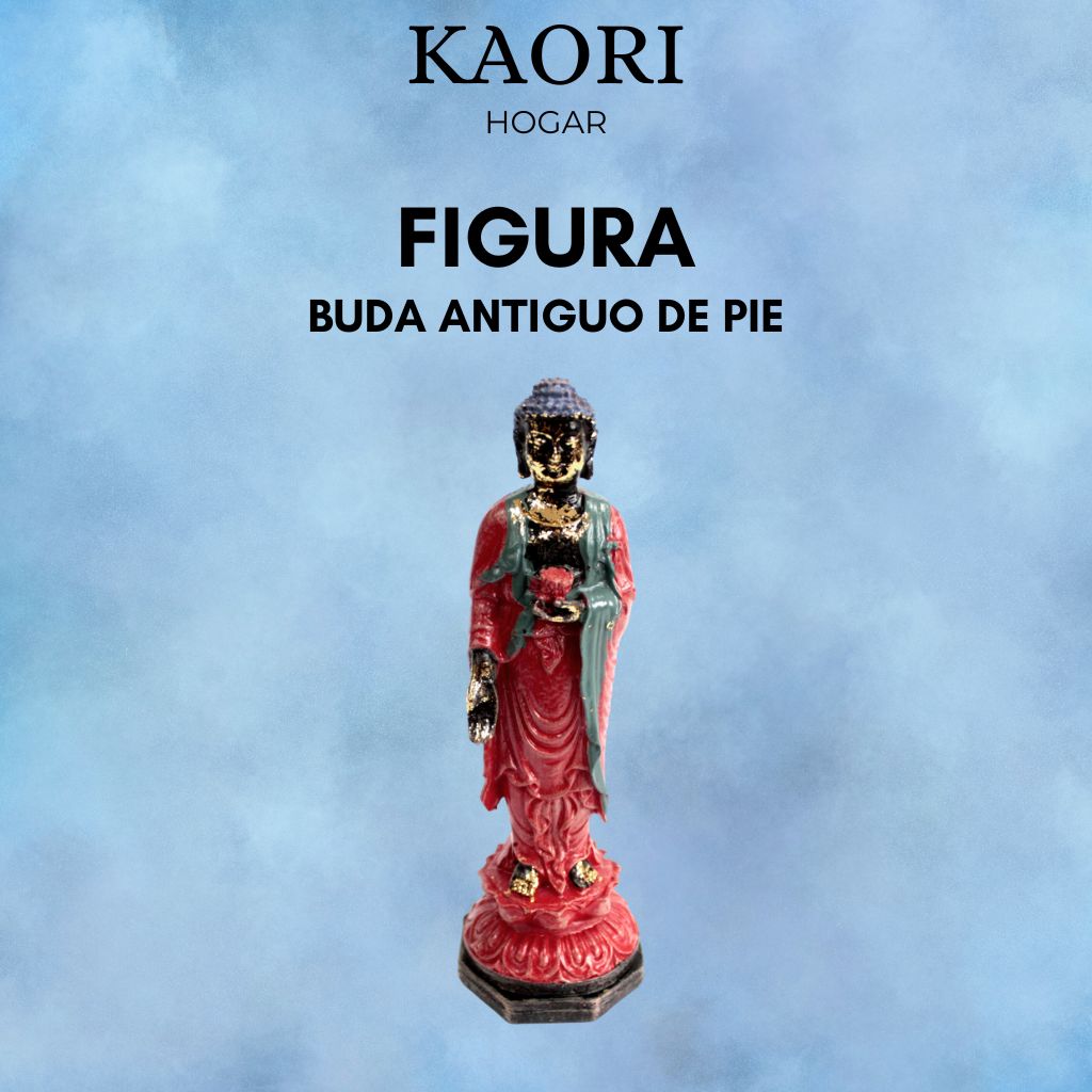 FIGURA BUDA ANTIGUO DE PIE - SÍMBOLO DE PAZ Y SABIDURÍA INTERIOR
